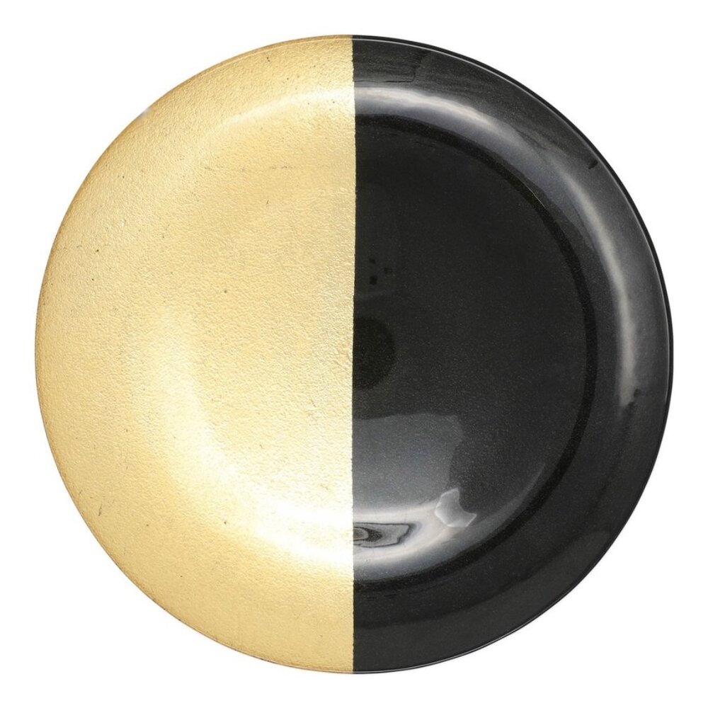 Vietri Two-Tone Glass Black Gold 13" Plate Charger Set of 2